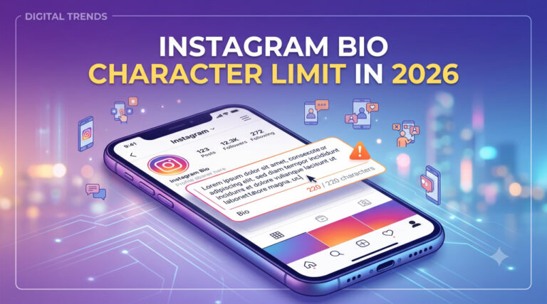 An iphon showing instagram bio charcters limit